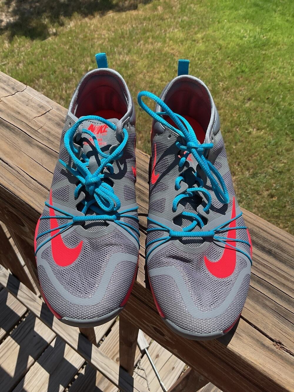Nike Free Cross Compete Training Running Gray Red Sneaker Womens 7 749421 005